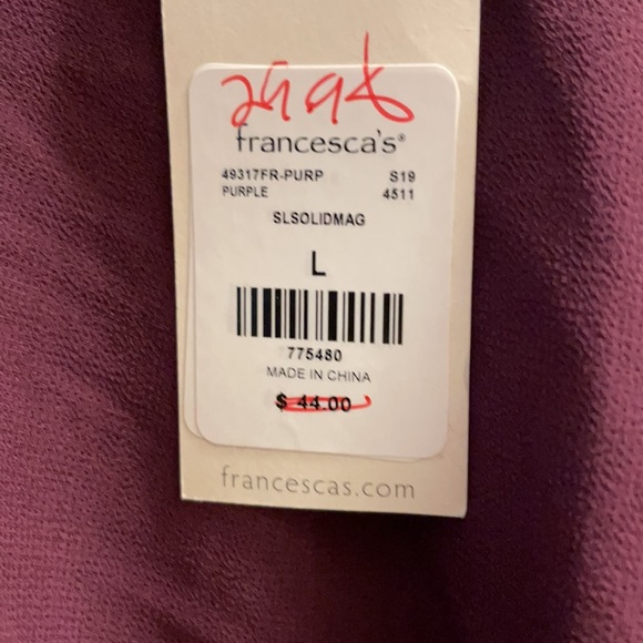 NWT Francesca’s deep purple dress size large - Picture 3 of 4